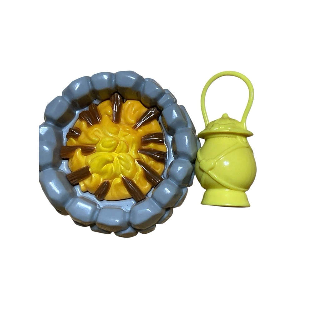 Barbie Mattel Replacement CAMP FIRE Pit Camping & Fun Campfire & Yellow Lantern